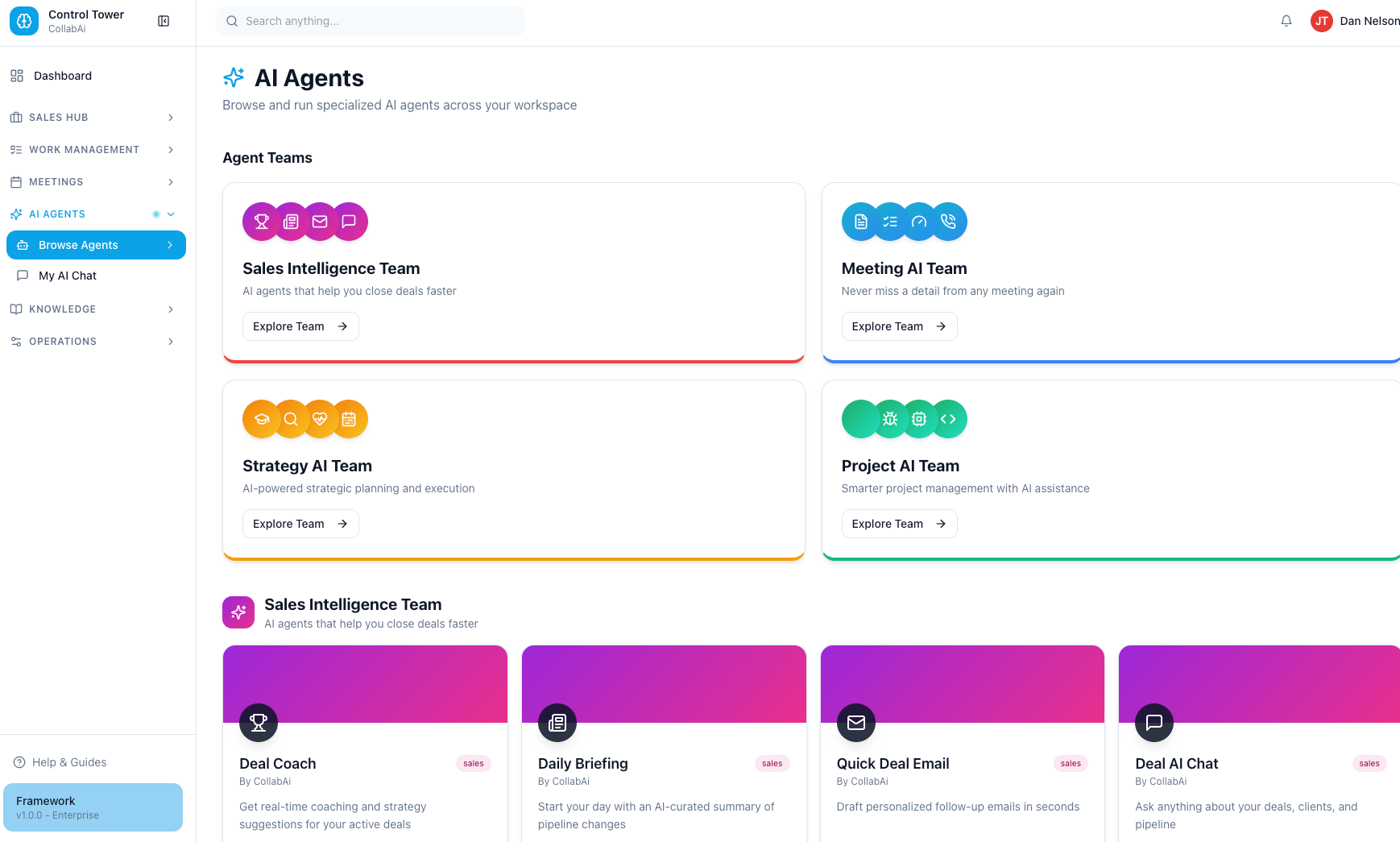 An AI workforce, organized into 6 teams.